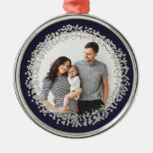 Silver Confetti Foto Weihnachten Silbernes Ornament (Vorne)