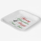 Silver Confetti frohe Weihnachtsfeier Neues Jahr Pappteller (Gewinkelt)