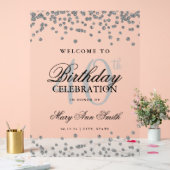 Silver Confetti Glitzer 40. Geburtstag Willkommen Acrylschild (Hochzeit)