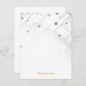 Silver Confetti Glitzer Dots Einladungs-Stationery Einladung (Vorne/Hinten)