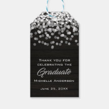 Silver Confetti Graduate Vielen Dank Abschluss Tag