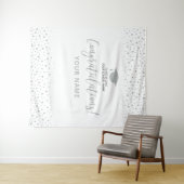 Silver Confetti Gratulation Abschluss Hintergrund Wandteppich (Beispiel (Horizontal))