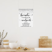 Silver Confetti Herzdusche mit Lavenderzeichen Poster (Küche)