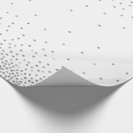 Silver Confetti im Stil eines weißen Urlaubs Geschenkpapier (Ecke)