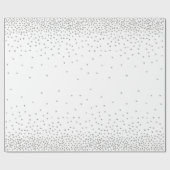 Silver Confetti im Stil eines weißen Urlaubs Geschenkpapier (Flach)