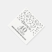 Silver Confetti jubelt auf 40 Jahre Geburtstag Serviette (Ecke)