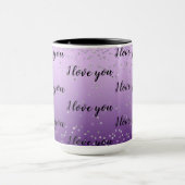 Silver Confetti Lila Ombre Liebe Tasse (Zentrum)