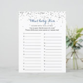 Silver Confetti Minimalistisch ABC Baby Showspiel (Stehend Vorderseite)