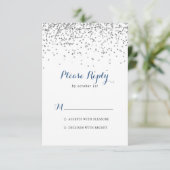 Silver Confetti Minimalistisch UAWG RSVP Karte (Stehend Vorderseite)