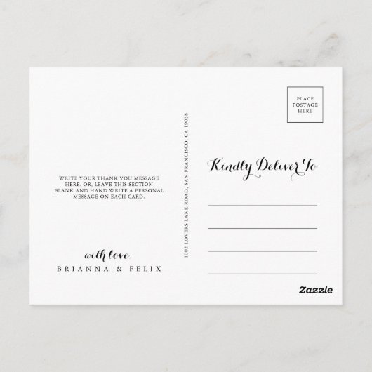 Silver Confetti Minimalistisch Vielen Dank Postkarte (Rückseite)