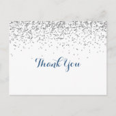 Silver Confetti Minimalistisch Vielen Dank Postkarte (Vorderseite)