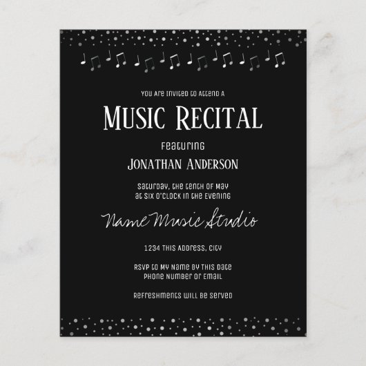 Silver Confetti Music Erwägung Budget (Vorderseite)