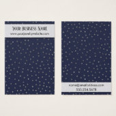 Silver Confetti & Navy Earring Holder Display Card (Vorne & Hinten)
