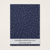 Silver Confetti & Navy Earring Holder Display Card (Rückseite)