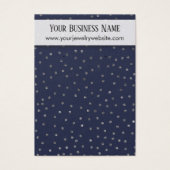 Silver Confetti & Navy Earring Holder Display Card (Vorderseite)