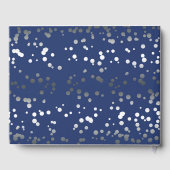 Silver Confetti Navy Elegant Wedding Gästebuch (Rückseite)