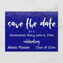 Silver Confetti Navy Graduation Party Rett Date