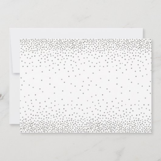 Silver Confetti Navy Typografie Save the Date 1b Einladung (Rückseite)