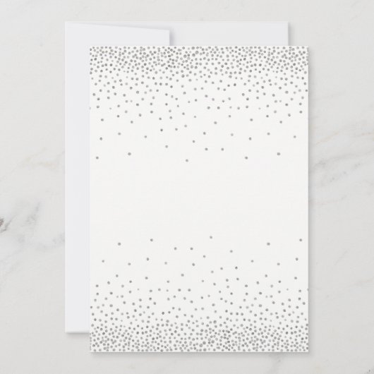 Silver Confetti & Navy Typografy Grad Party, 2 Einladung (Rückseite)