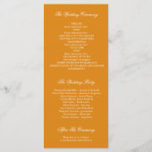 Silver Confetti Orange Elegant Wedding Program Programm (Rückseite)