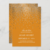 Silver Confetti Orange Fall Save the Date (Vorne/Hinten)