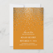Silver Confetti Orange Fall Save the Date (Vorderseite)