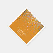Silver Confetti Orange Wedding Serviette (Ecke)