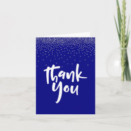 Silver Confetti Over Navy 2, Modern Danke