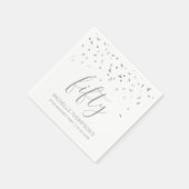 Silver Confetti Personalisiert 50. Geburtstagspart Serviette (Ecke)