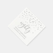 Silver Confetti Personalisiert 80. Geburtstagspart Serviette (Ecke)