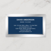 Silver Confetti Piano Keyboard Musiker Pianist Visitenkarte (Rückseite)