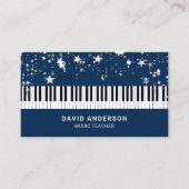 Silver Confetti Piano Keyboard Musiker Pianist Visitenkarte (Vorderseite)