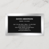 Silver Confetti Piano Keyboard Musiker Pianist Visitenkarte (Rückseite)