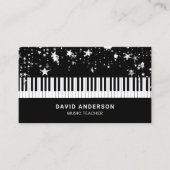 Silver Confetti Piano Keyboard Musiker Pianist Visitenkarte (Vorderseite)