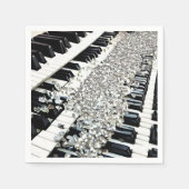 Silver Confetti Piano Keys Serviette (Vorderseite)