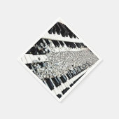 Silver Confetti Piano Keys Serviette (Ecke)