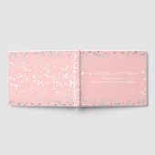 Silver Confetti Pink Blush Elegante Hochzeit Gästebuch (Voll)