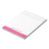 Silver Confetti Pink Ombre Watercolor Notizblock (Rotiert)