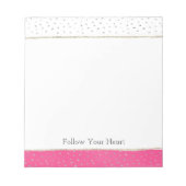 Silver Confetti Pink Ombre Watercolor Notizblock (Vorderseite)