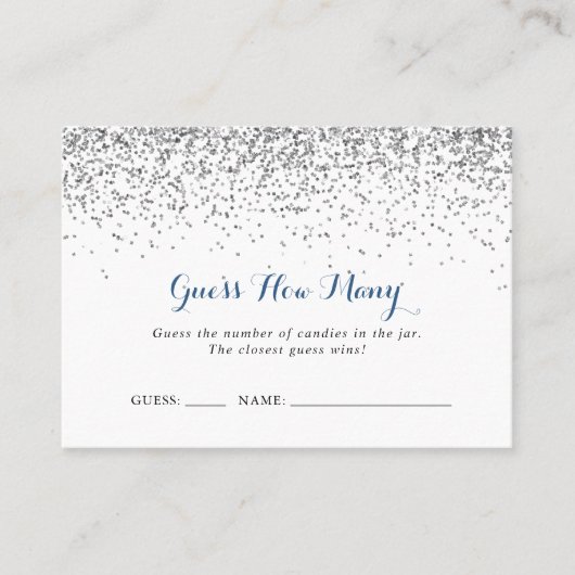 Silver Confetti schätzt, wie viele Game Card Visitenkarte (Vorderseite)