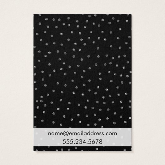 Silver Confetti, Schwarzer Ohrring Display Card (Rückseite)