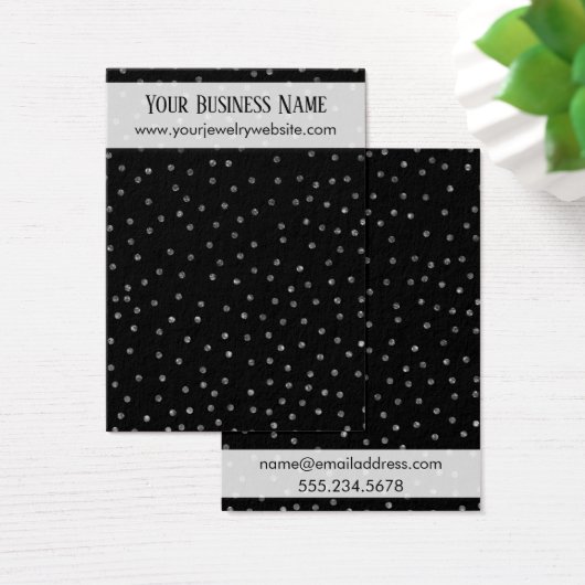 Silver Confetti, Schwarzer Ohrring Display Card (Schreibtisch)