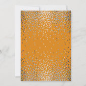Silver Confetti - Starry Lights Orange Wedding Einladung (Rückseite)