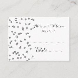 Silver Confetti Table Place Setting Cards Platzkarte