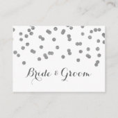Silver Confetti Table Place Setting Cards Platzkarte (Rückseite)