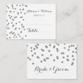 Silver Confetti Table Place Setting Cards Platzkarte (Vorne/Hinten)