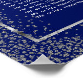 Silver Confetti und Dark Blue - 9 Sitzkarten Poster (Ecke)