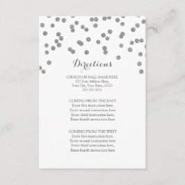 Silver Confetti Wedding Direction Insert