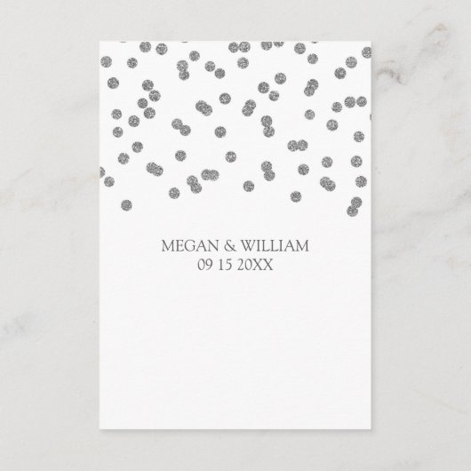 Silver Confetti Wedding Direction Insert (Rückseite)