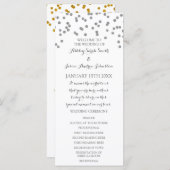 Silver Confetti Wedding Program Programm (Vorne/Hinten)